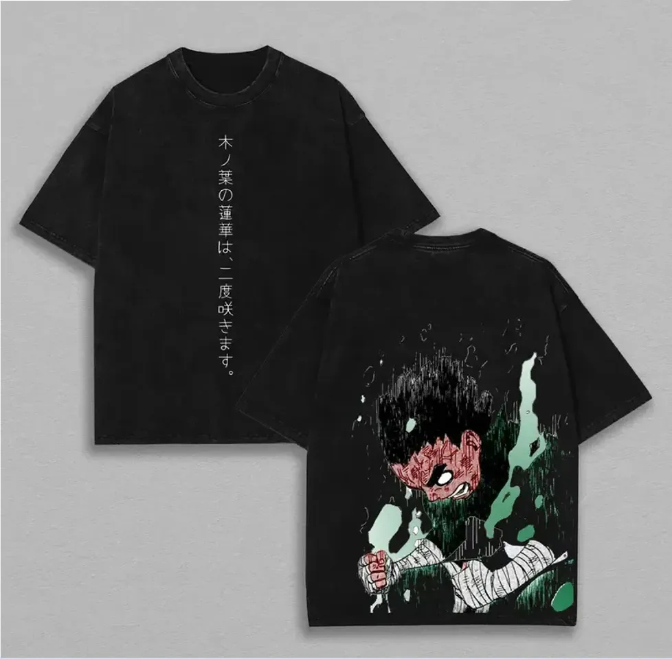 Rock Lee T Shirt Naruto Men Ac - огляд і ціна Acid Wash Vintage Graphic T Shirt