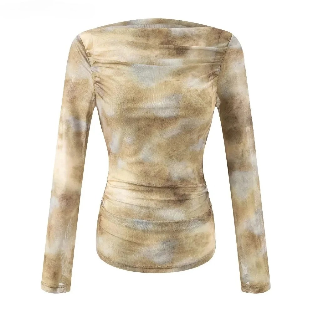 2025 Sexy Tie-Dye Print Ruched - огляд і ціна T-Shirts