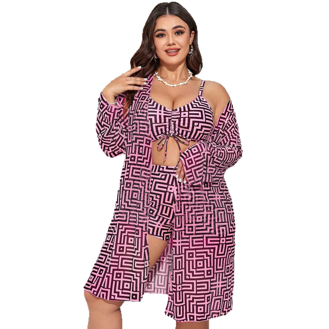 Plus Size 3‑Piece Geometric Pr - огляд і ціна Shorts